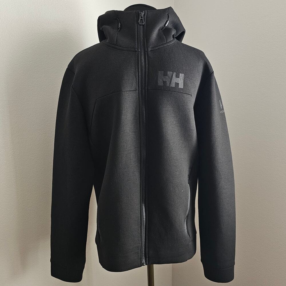 HELLY HANSEN Black Women's Soft Hooded HP Hydropower Ocean Jacket Large LARGE L